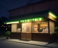 深夜便利店收银台，店员独自坐在荧光灯下等待顾客，叔叔不约未闻行业篇配图，呈现服务业从业者的孤独夜班